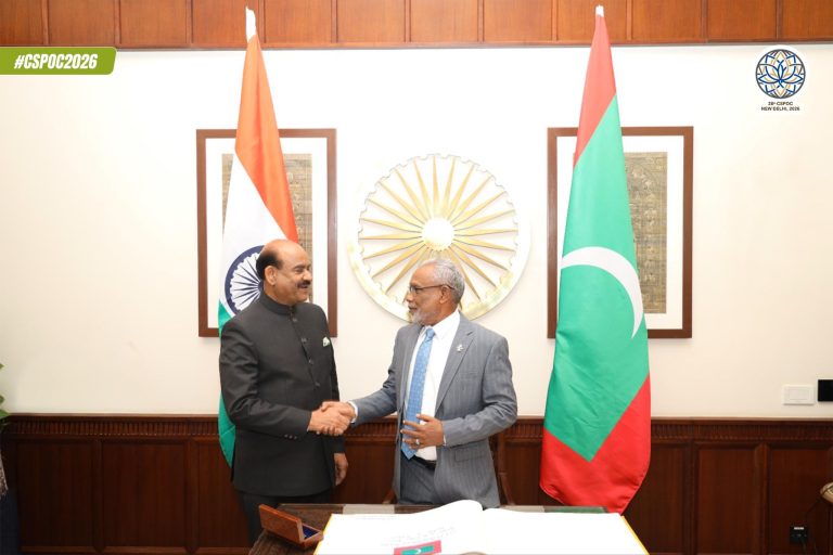 މަޖިލިސް ރައީސް އިންޑިއާގެ ޤާނޫނުހަދާ މަޖިލީހުގެ ރައީސްއާ ބައްދަލުކުރައްވައިފި