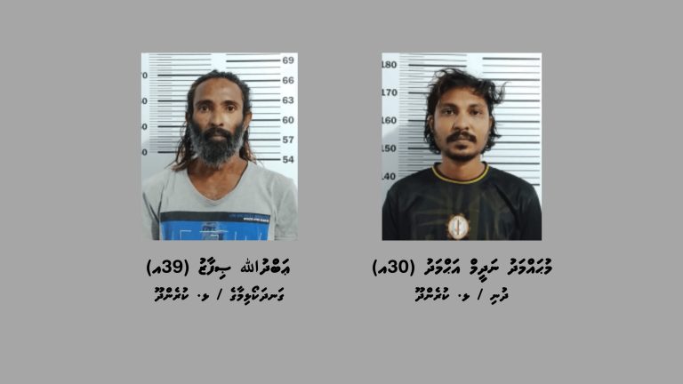 ނައިފަރު ފަޅުގައި އޮތް ޑިންގީއެއްގައި ތިބި ދެ މީހަކު ޑްރަގާއެކު ހައްޔަރުކޮށްފި