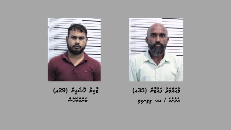 ކިލޯއަކަށްވުރެ ގިނަ މަސްތުވާތަކެއްޗާއެކު މާލެއިން ދެ މީހުން ހައްޔަރުކޮށްފި