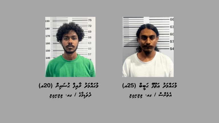 ކުޑަކުދީން ލައްވާ ޑްރަގް ވިޔަފާރި ކުރުވުމުގެ ތުހުމަތުގައި ހައްޔަރުކުރި 2 މީހުން-- ފޮޓޯ: ފުލުހުން
