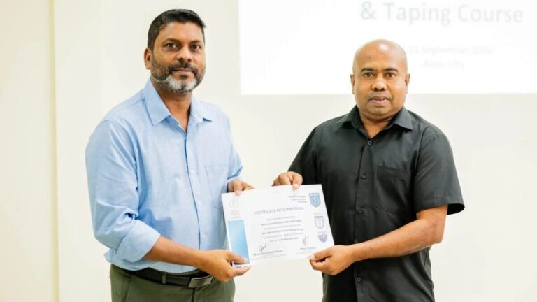 އައްޑޫގައި ކުރިއަށްގެންދިޔަ ސްޕޯޓްސް ފަސްޓް އެއިޑް ކޯސް ނިންމާލައިފި