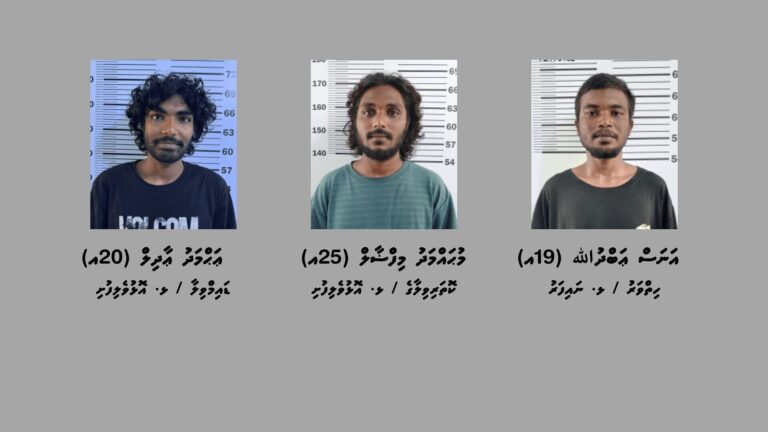 މަސްތުވާތަކެތީގެ މައްސަލައިގައި ޅ. އަތޮޅުން ހައްޔަރުކުރި ތިން މީހުން --- ފޮޓޯ: ފުލުހުން